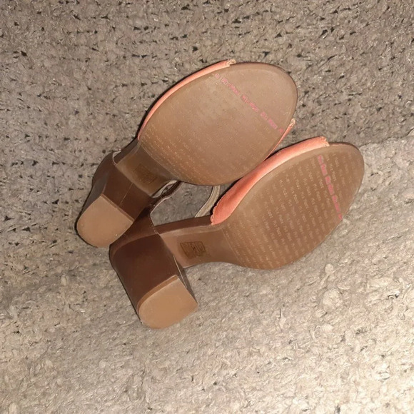 MIZ MOOZ-Rhoda-Orange/Brown  Leather-Block Heel-Peep Toe-Sz 7.5-Excellent - Picture 7 of 7